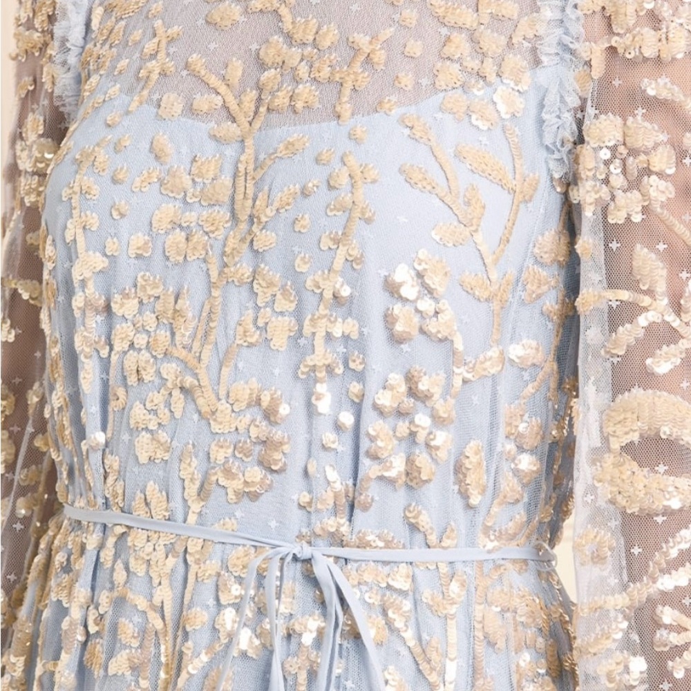 Needle & Thread Light Blue and Gold Maxi Dress - Picture 2 of 3